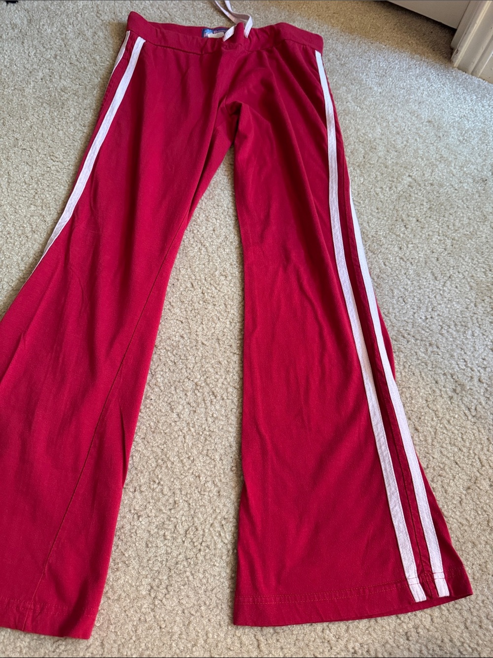 JUNIORS - Red Athletic Stripe Track Pants - Size Small